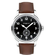 Montblanc 1858 Small Second Automatic 115073 - cinturino marrone in pelle - cassa acciaio - quadrante nero